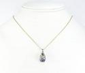 18k white gold diamond & blue sapphire baby shoe pendant 0.51ct