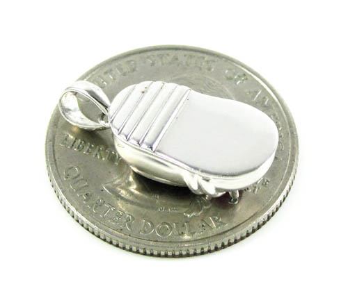 14k white gold purple ruby baby shoe pendant 0.20ct