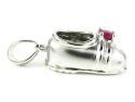 14k white gold purple ruby baby shoe pendant 0.20ct