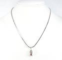 14k white gold purple ruby baby shoe pendant 0.20ct