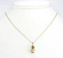 14k yellow gold diamond heart baby shoe pendant 0.09ct