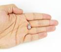 14k white gold diamond & purple ruby heart baby shoe pendant 0.09ct