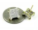 10k solid yellow gold diamond pave earrings 0.55ct