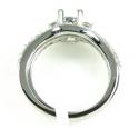 Ladies 14k white gold round diamond semi mount ring set 1.15ct