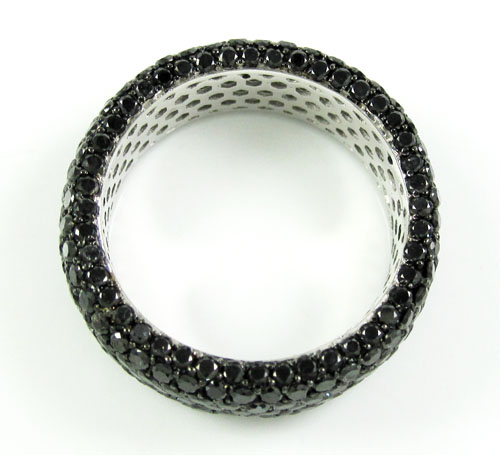 Ladies 14k white gold black diamond eternity band 4.75ct