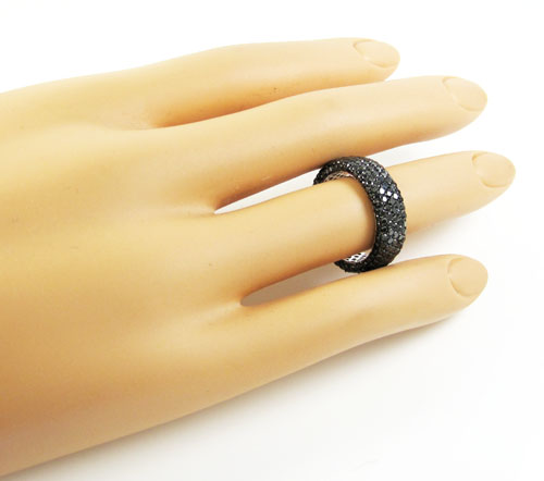 Ladies 14k white gold black diamond eternity band 4.75ct - Image 7