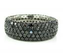 Ladies 14k white gold black diamond eternity band 4.75ct