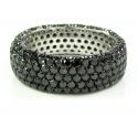 Ladies 14k white gold black diamond eternity band 4.75ct