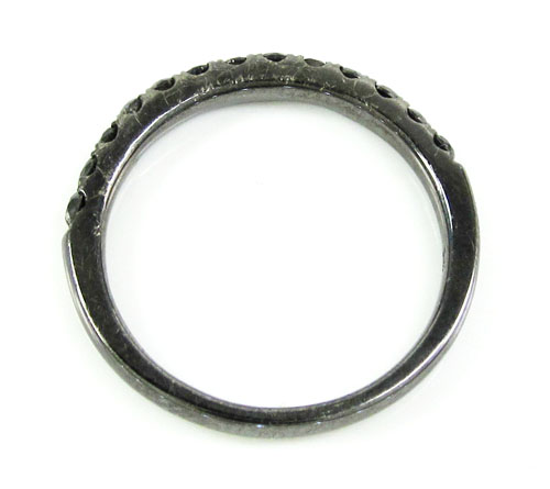 Ladies 14k black gold black diamond wedding band 0.39ct - Image 3
