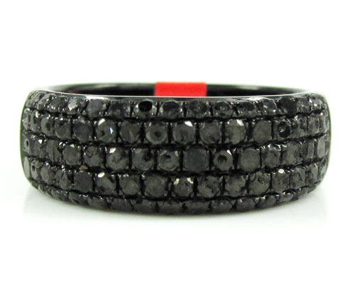 Ladies 925 black sterling silver black diamond wedding band 1.15ct - Image 2
