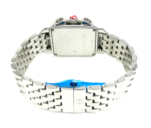 Ladies michele deco day diamond white stainless steel watch 1.08ct