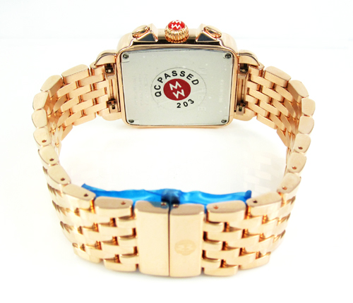 Ladies michele deco date & day diamond rose gold stainless steel watch 0.66ct - Image 4