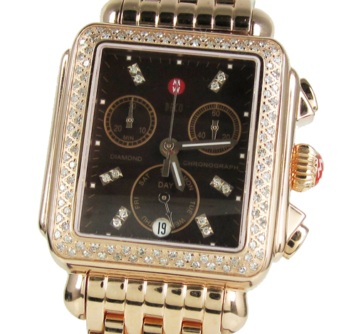 Ladies michele deco date & day diamond rose gold stainless steel watch 0.66ct - Image 6