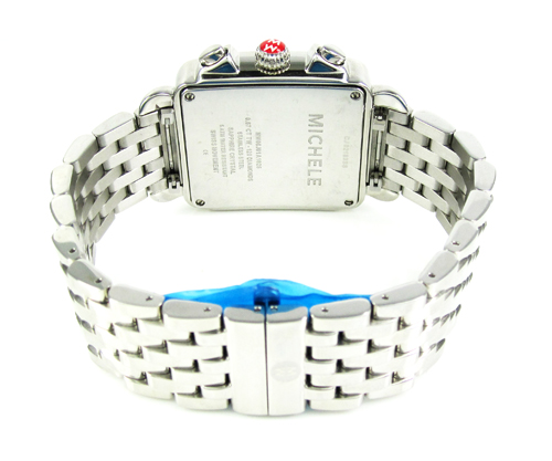 Ladies michele xl deco day diamond white stainless steel watch 0.67ct - Image 4