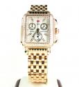 Ladies michele deco date & day diamond rose gold stainless steel watch 0.66ct
