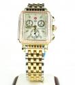 Ladies michele deco date & day diamond tri-tone stainless steel watch 0.66ct