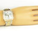 Ladies michele deco date & day diamond tri-tone stainless steel watch 0.66ct