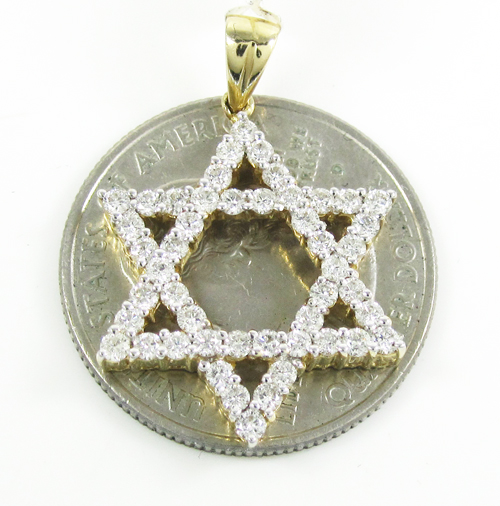 Unisex star of david diamond pendant 1.10ct - Image 2