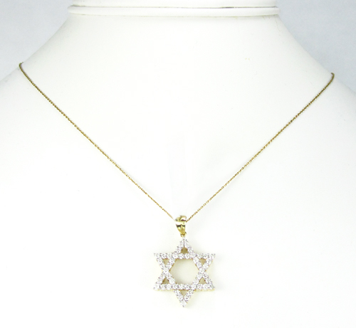 Unisex star of david diamond pendant 1.10ct