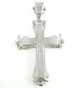 Mens white sterling silver diamond cross 0.50ct