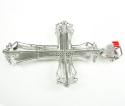Mens white sterling silver diamond cross 0.50ct