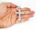 Mens white sterling silver diamond cross 0.50ct