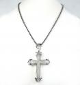 Mens white sterling silver diamond cross 0.50ct