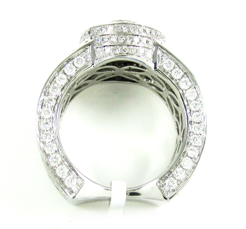 Mens 14k white gold black & white diamond fashion ring 5.00ct - Image 5
