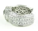 Mens 14k white gold black & white diamond fashion ring 5.00ct