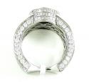 Mens 14k white gold black & white diamond fashion ring 5.00ct