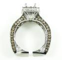 Ladies 14k white gold champagne diamond semi mount ring 3.86ct