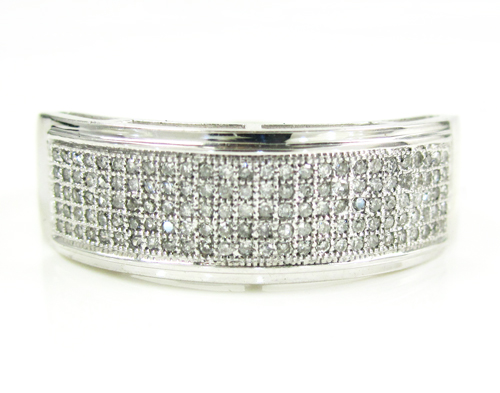 Mens 10k white gold diamond wedding band 0.40ct