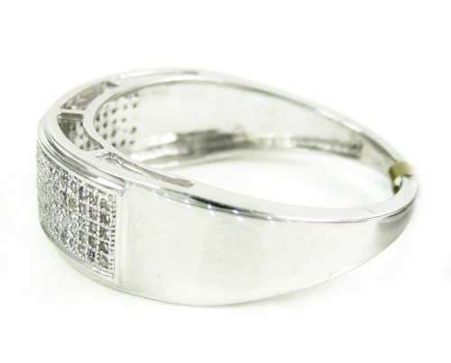 Mens 10k white gold diamond wedding band 0.40ct