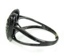Ladies 10k black gold black diamond heart ring 0.67ct