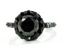 Ladies 10k black gold black diamond fancy engagement ring 3.73ct