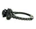 Ladies 10k black gold black diamond fancy engagement ring 3.73ct
