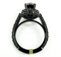 Ladies 10k black gold black diamond fancy engagement ring 3.73ct