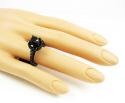 Ladies 10k black gold black diamond fancy engagement ring 3.73ct