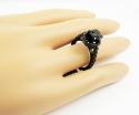 Ladies 10k black gold black diamond fancy engagement ring 3.73ct