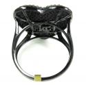 Ladies 10k black gold black diamond heart ring 1.50ct