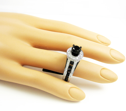 Ladies 10k black gold black & white diamond engagement ring 4.85ct - Image 7