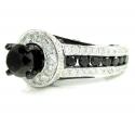 Ladies 10k black gold black & white diamond engagement ring 4.85ct
