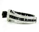 Ladies 10k black gold black & white diamond engagement ring 4.85ct