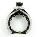 Ladies 10k black gold black & white diamond engagement ring 4.85ct