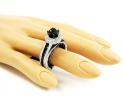 Ladies 10k black gold black & white diamond engagement ring 4.85ct
