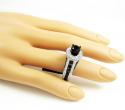 Ladies 10k black gold black & white diamond engagement ring 4.85ct