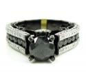 Ladies 10k black gold black & white diamond engagement ring 4.10ct