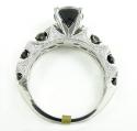 Ladies 10k white gold black & white diamond engagement ring 3.10ct