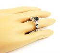 Ladies 10k white gold black & white diamond engagement ring 3.10ct