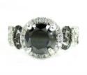 Ladies 10k white gold black & white diamond engagement ring 2.15ct